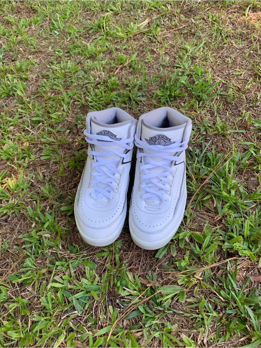 Jordan Kids White High Top Sneakers with Grey Trim